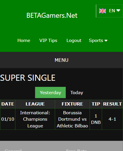 vip bet won ticket